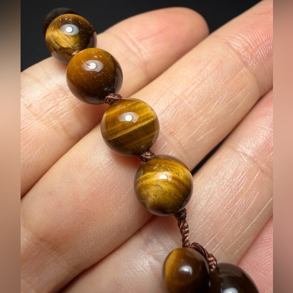 Natural Tiger's Eye Beaded Bracelet Juzu Mala Prayer - Picture 5 of 6